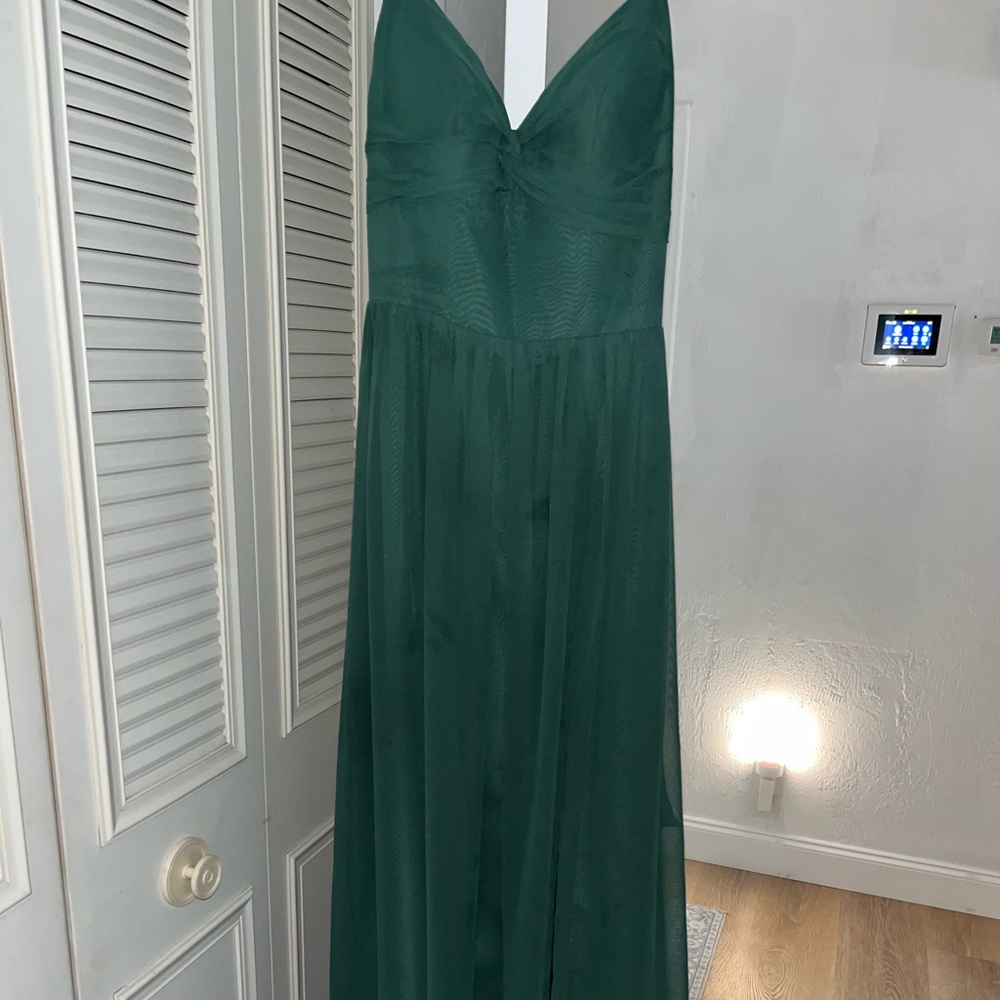 Azazie Deep Green Maxi Dress
